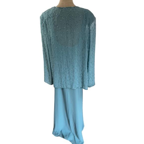 NWT! "CAMERON BLAKE" Deadstock VTG Maxi Dress W/ Blazer SZ 16 Beaded Momcore - Picture 3 of 16